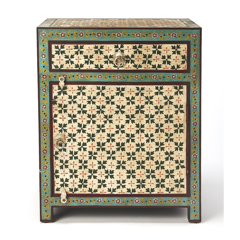 Beaumont Lane Boho Chic Hand Painted Chest in Brown