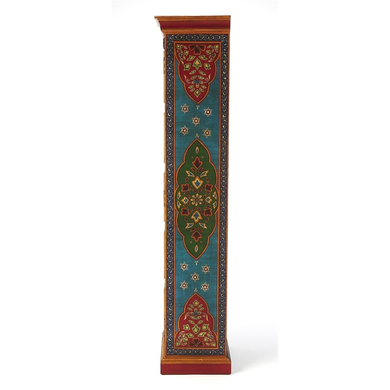 Beaumont Lane Boho Chic Traditional Wood Hand Painted Cabinet in Multi-Color