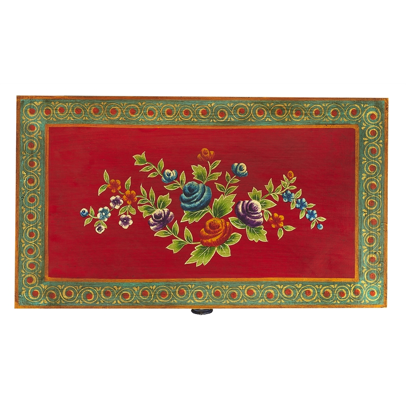 Beaumont Lane Boho Chic Hand Painted Chest in Brown