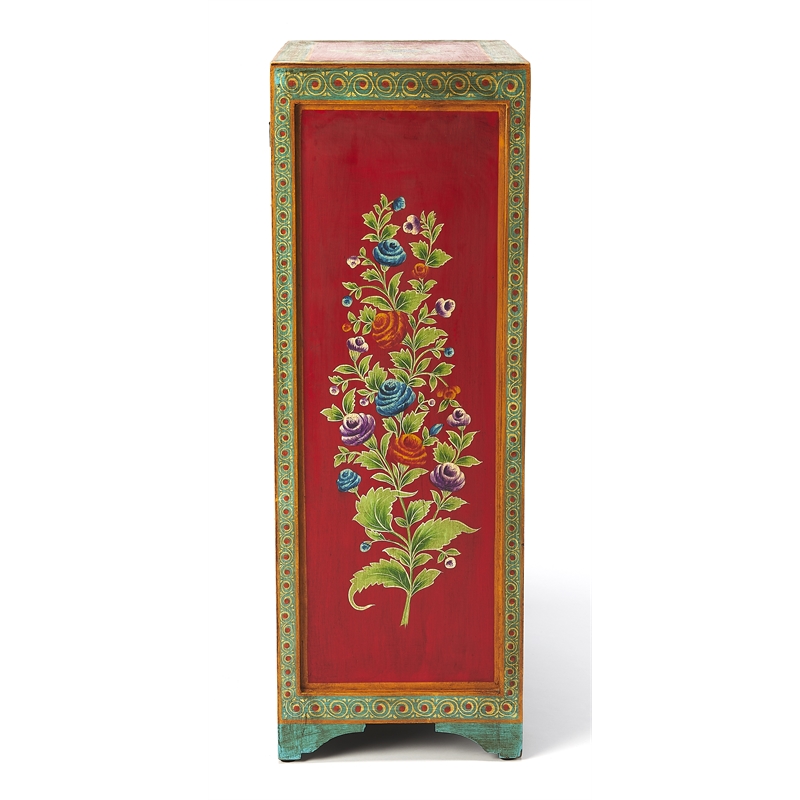 Beaumont Lane Boho Chic Hand Painted Chest in Brown