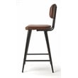 Beaumont Lane Rustic Industrial Leather Counter Stool in Brown