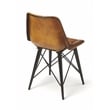Beaumont Lane Rustic Industrial Leather Side Chair in Brown