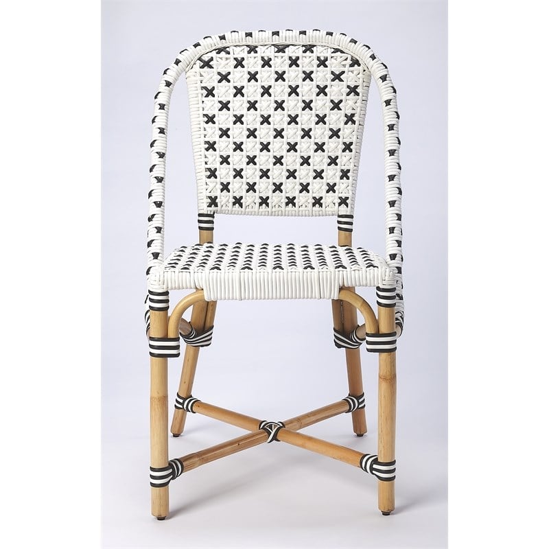 Beaumont Lane Island Living Rattan Dining Chair in White and Black
