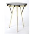 Beaumont Lane Metropolitan Living Marble and Brass Accent Table in Green