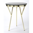 Beaumont Lane Metropolitan Living Marble and Brass Accent Table in Green