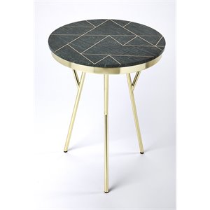 beaumont lane metropolitan living marble and brass accent table in green