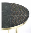 Beaumont Lane Metropolitan Living Marble and Brass Accent Table in Green