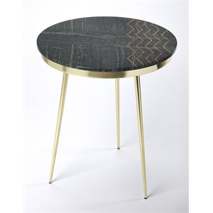 beaumont lane metropolitan living marble and brass accent table in green
