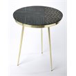 Beaumont Lane Metropolitan Living Marble and Brass Accent Table in Green