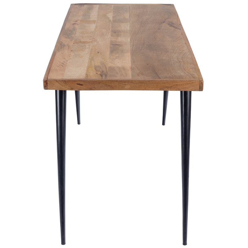 Beaumont Lane Rustic Industrial Natural Wood and Metal Desk in Brown