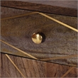 Beaumont Lane Island Living Wood and Metal Chairside Chest in Brown