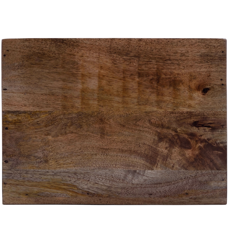 Beaumont Lane Island Living Wood and Metal Chairside Chest in Brown