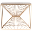 Beaumont Lane Mastercrafted Fossil Stone and Metal Console Table in Gold