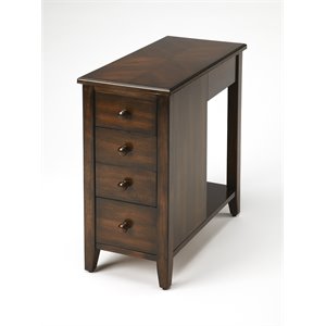 Beaumont Lane Classic Cherry Plantation 4-Drawer Chairside Chest in Brown