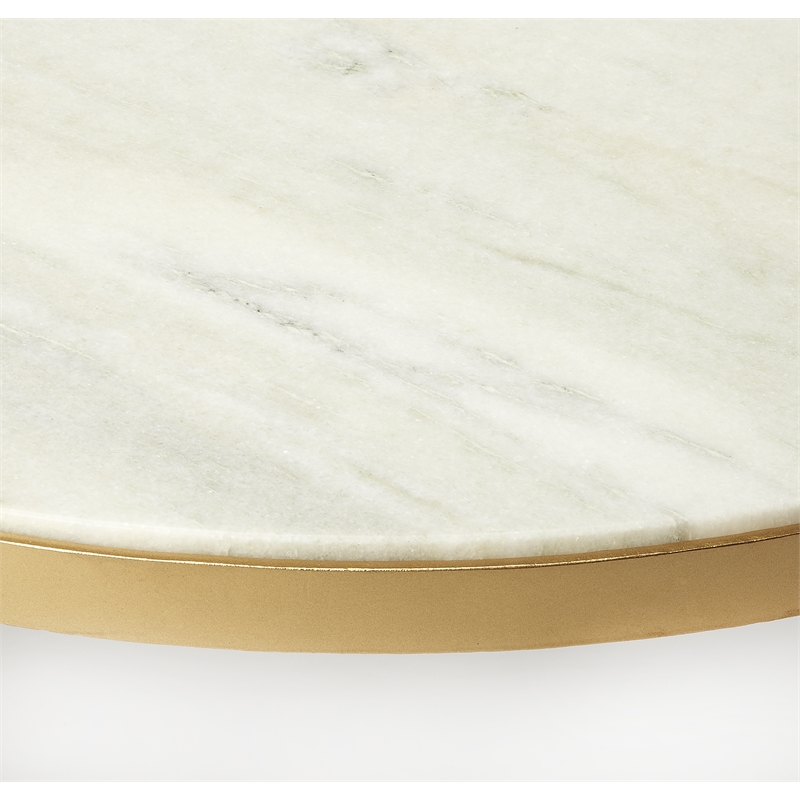 Beaumont Lane Metropolitan Living Marble Coffee Table in White