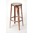 Beaumont Lane Rustic Industrial Copper Backless Bar Stool in Copper