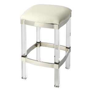 Beaumont Lane Metropolitan Living 24&quot Modern Plastic Counter Stool in White