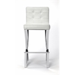 Beaumont Lane Metropolitan Living Chrome Plated Faux Leather Bar Stool in White