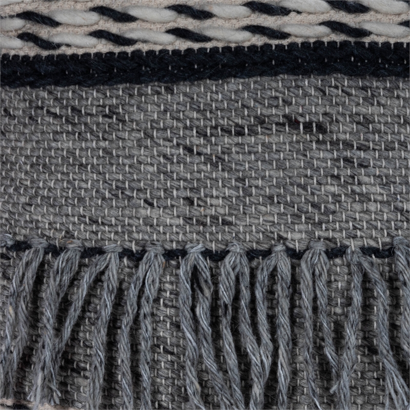 Beaumont Lane Metropolitan Living Square Pouffe in Gray