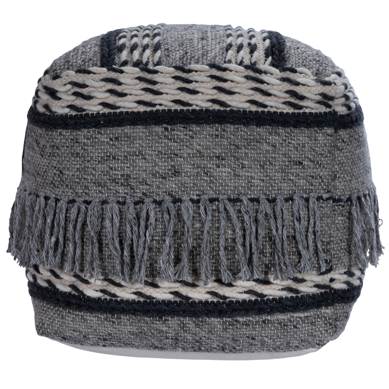 Beaumont Lane Metropolitan Living Square Pouffe in Gray