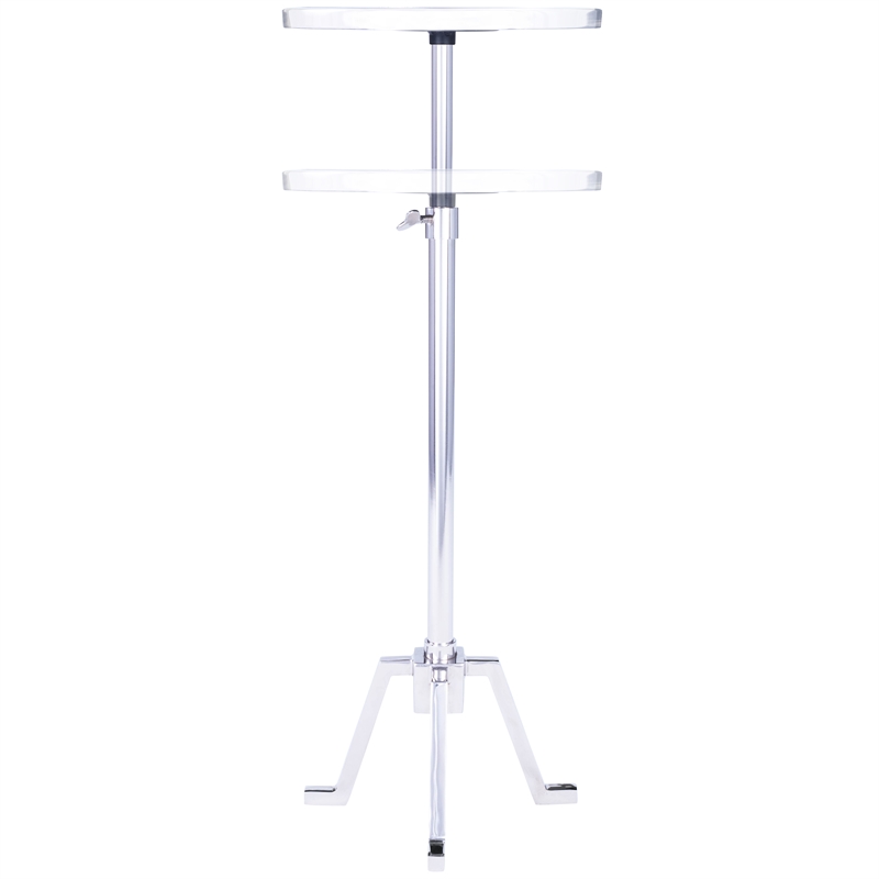 Beaumont Lane Metal Furniture Metal and Marble Chrome End Table in Silver