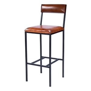 Beaumont Lane Rustic Industrial 31.5'' Contemporary Metal Bar Stool in Brown