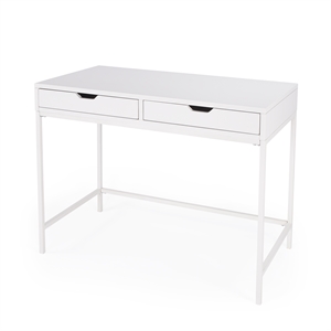 beaumont lane metropolitan living desk with drawers in white