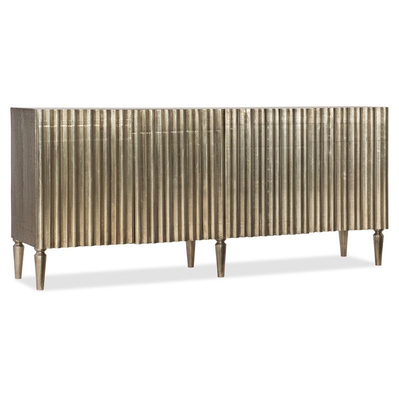 Beaumont Lane 4-Door Traditional Mango Wood Console Table in Silver Foil