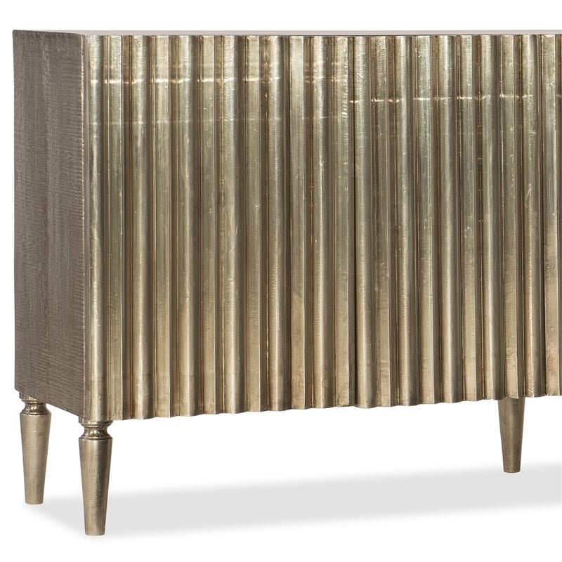 Beaumont Lane 4-Door Traditional Mango Wood Console Table in Silver Foil