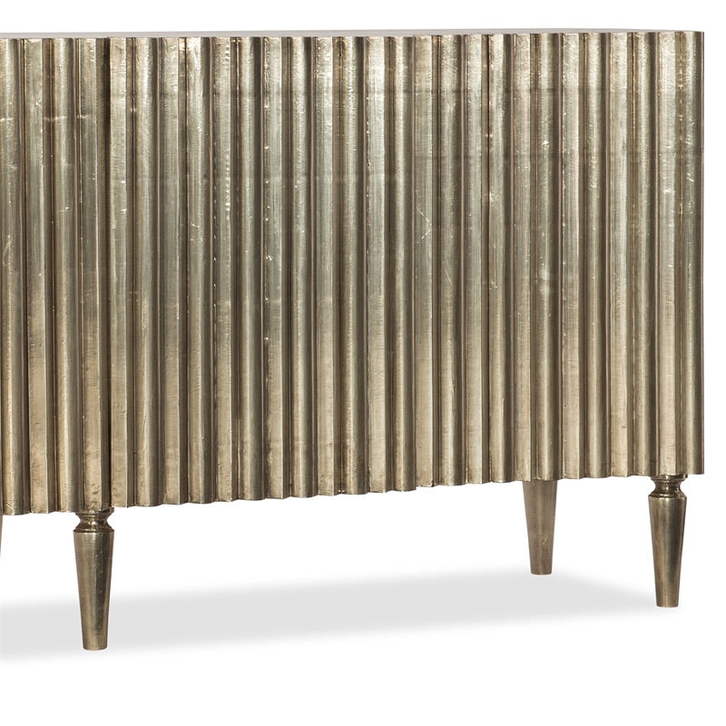 Beaumont Lane 4-Door Traditional Mango Wood Console Table in Silver Foil