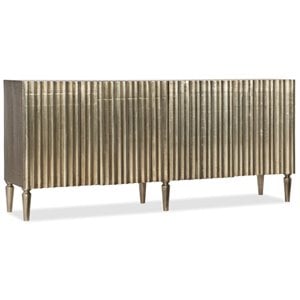 Beaumont Lane 4-Door Traditional Mango Wood Console Table in Silver Foil