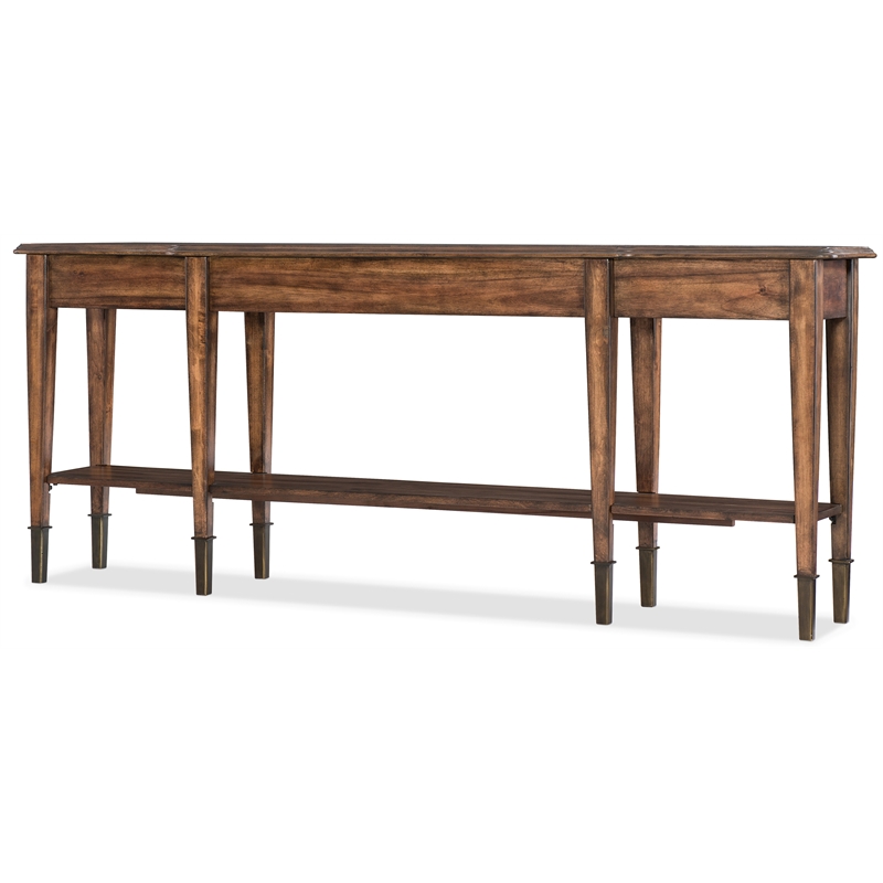 Beaumont Lane 2-Drawer Traditional Wood Console Table with Shelf in Brown