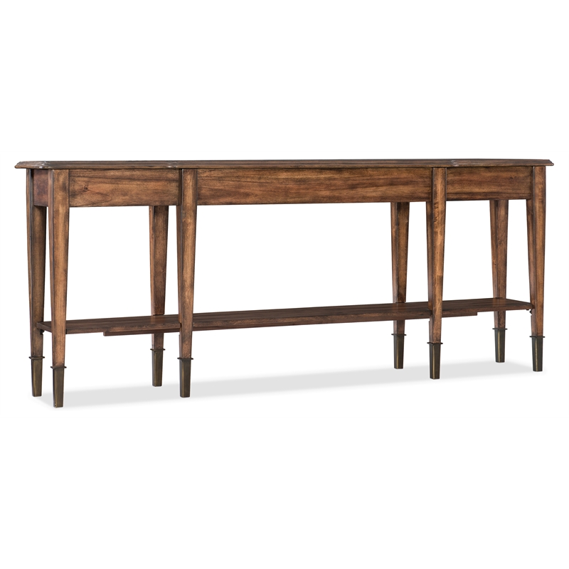 Beaumont Lane 2-Drawer Traditional Wood Console Table with Shelf in Brown