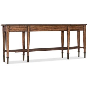 Beaumont Lane 2-Drawer Traditional Wood Console Table with Shelf in Brown