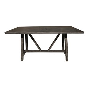 beaumont lane farmhouse style trestle dining table in brown