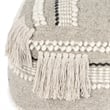 Beaumont Lane Fabric Wooven Pouffe in Gray
