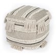 Beaumont Lane Fabric Wooven Pouffe in Gray