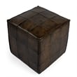 Beaumont Lane Dark Brown Leather Ottoman