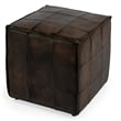 Beaumont Lane Dark Brown Leather Ottoman