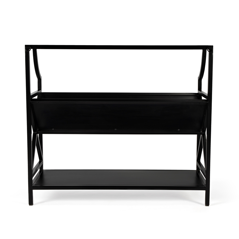 Beaumont Lane Black Modern Library Bookcase