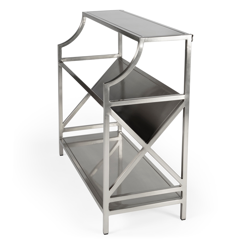 Beaumont Lane Silver Modern Library Bookcase