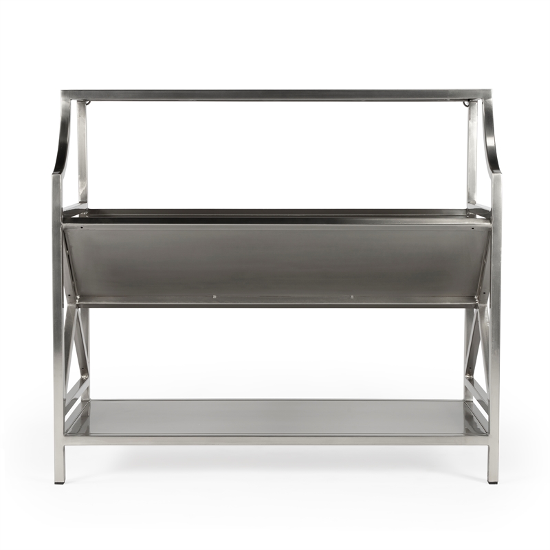 Beaumont Lane Silver Modern Library Bookcase