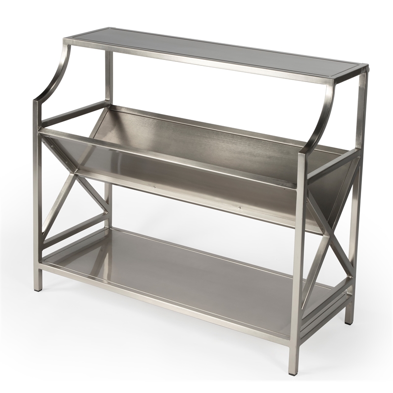 Beaumont Lane Silver Modern Library Bookcase