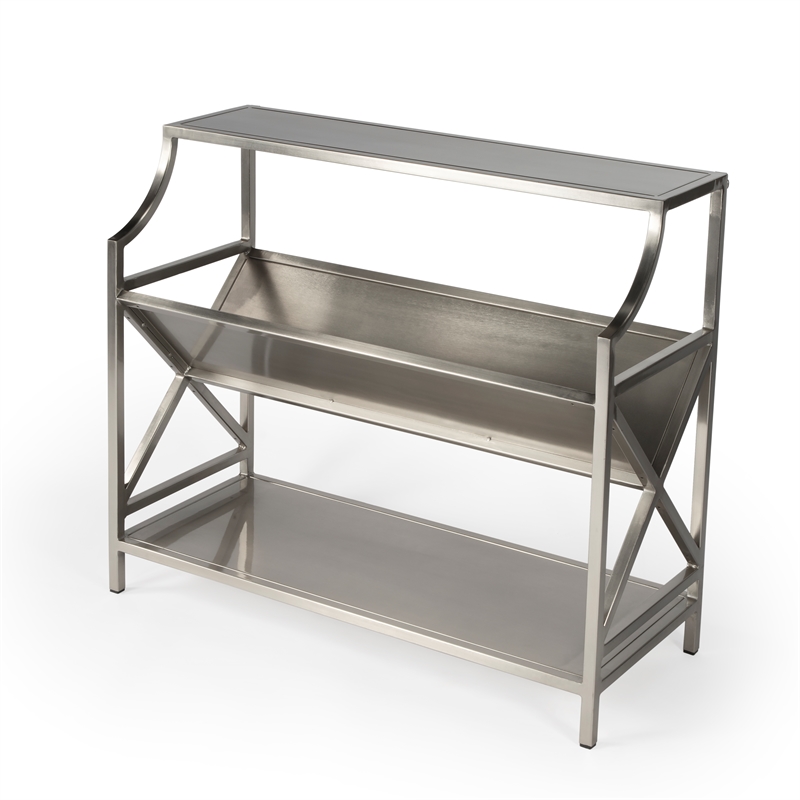 Beaumont Lane Silver Modern Library Bookcase