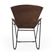 Beaumont Lane Iron & Leather Accent Chair in Borwn