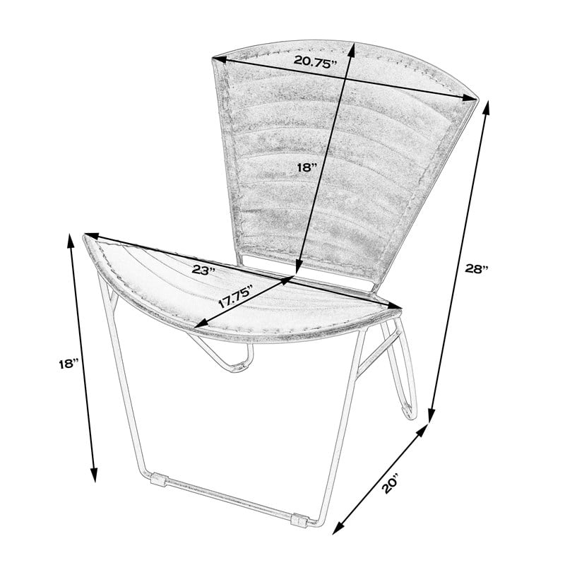 Beaumont Lane Iron & Leather Accent Chair in White