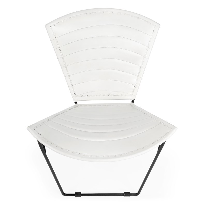 Beaumont Lane Iron & Leather Accent Chair in White