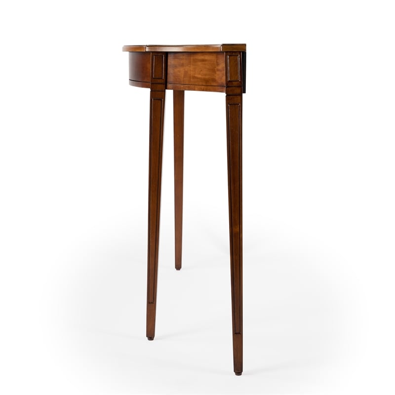 Beaumont Lane Ash Burl Console Table in Brown