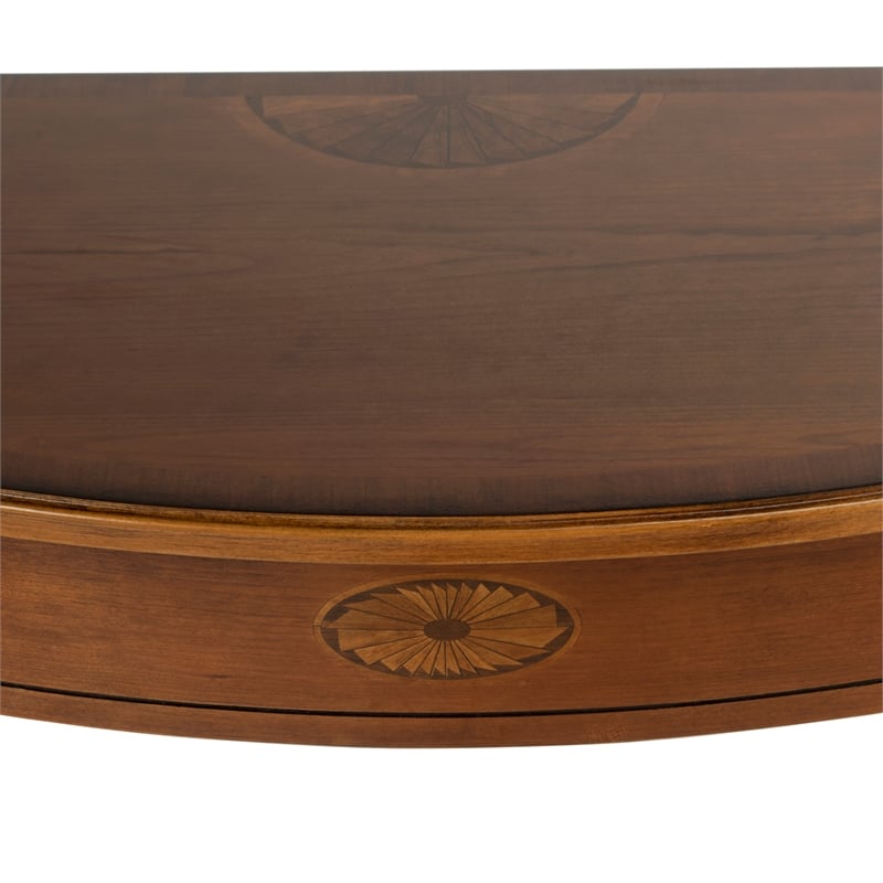 Beaumont Lane Ash Burl Console Table in Brown