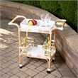 Beaumont Lane Rattan White Bar Cart Rectangular 34.5